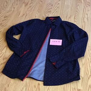 SILVER STONE modern fit mens long sleeve shirt in size large, red white blue